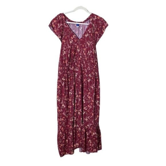 Old Navy Flutter-Sleeve Floral Maxi Dress 3X Cottagecore Prairie Peasant - Picture 2 of 10